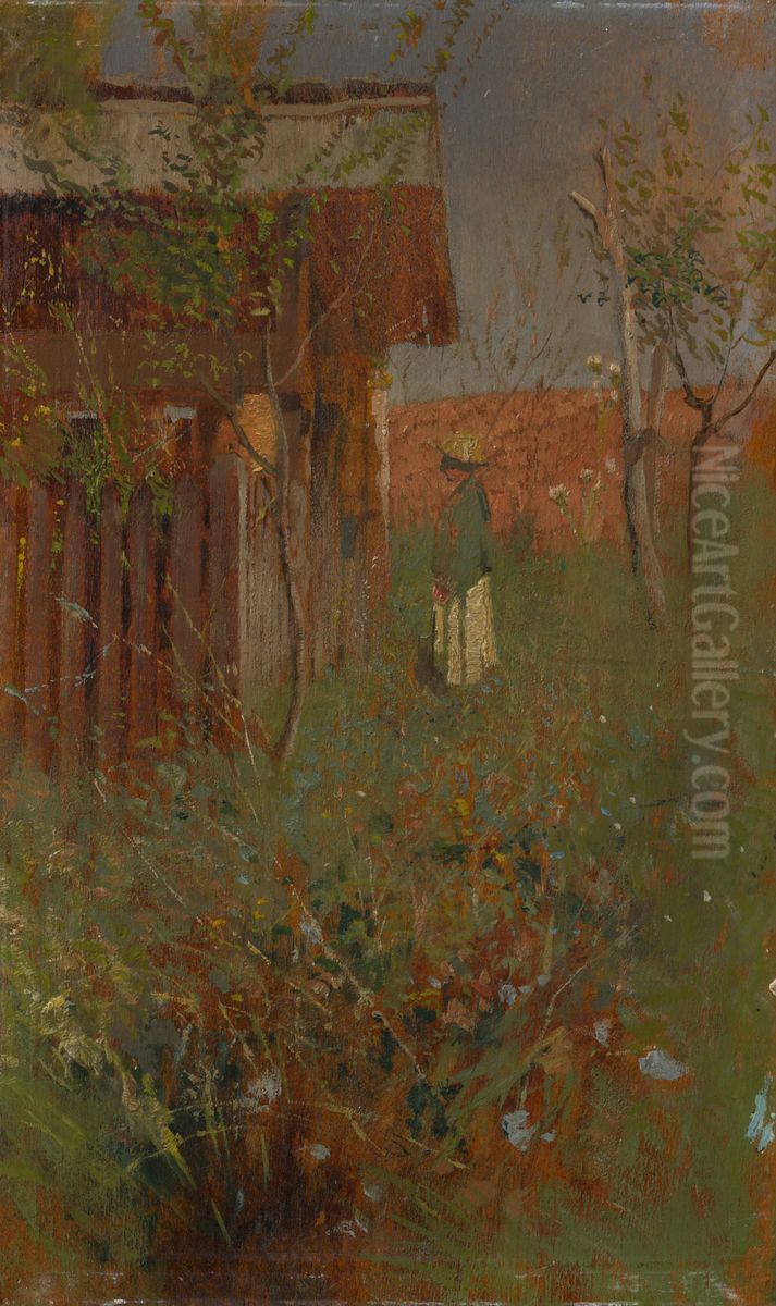 Boy by the Beehouse Oil Painting by Laszlo Mednyanszky