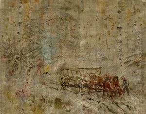 Winter Landscape with a Hay Wagon
