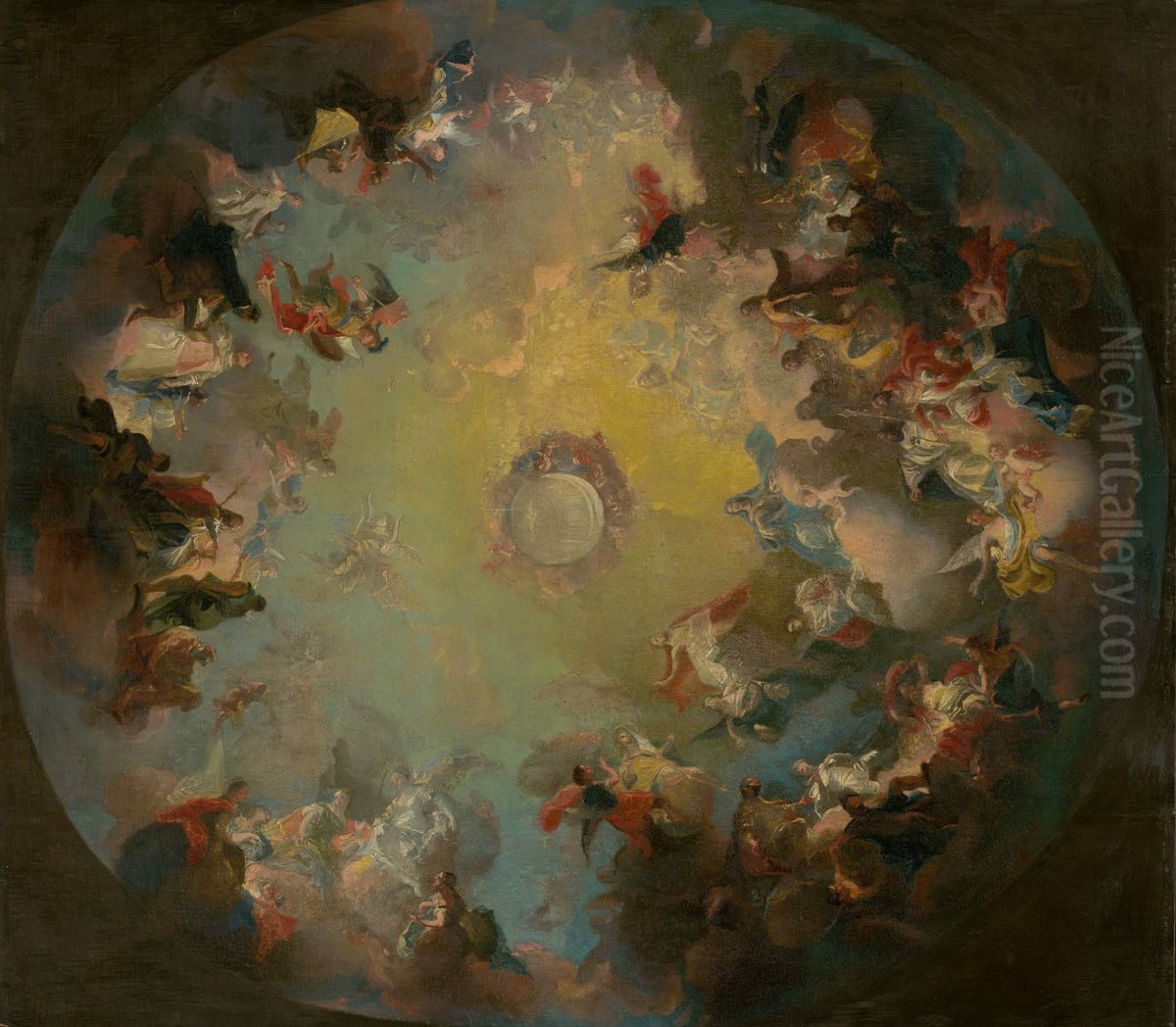 The Assumption of the Virgin Mary. Sketch for the Dome Fresco in the Cathedral in Vac Oil Painting by Franz Anton Maulbertsch