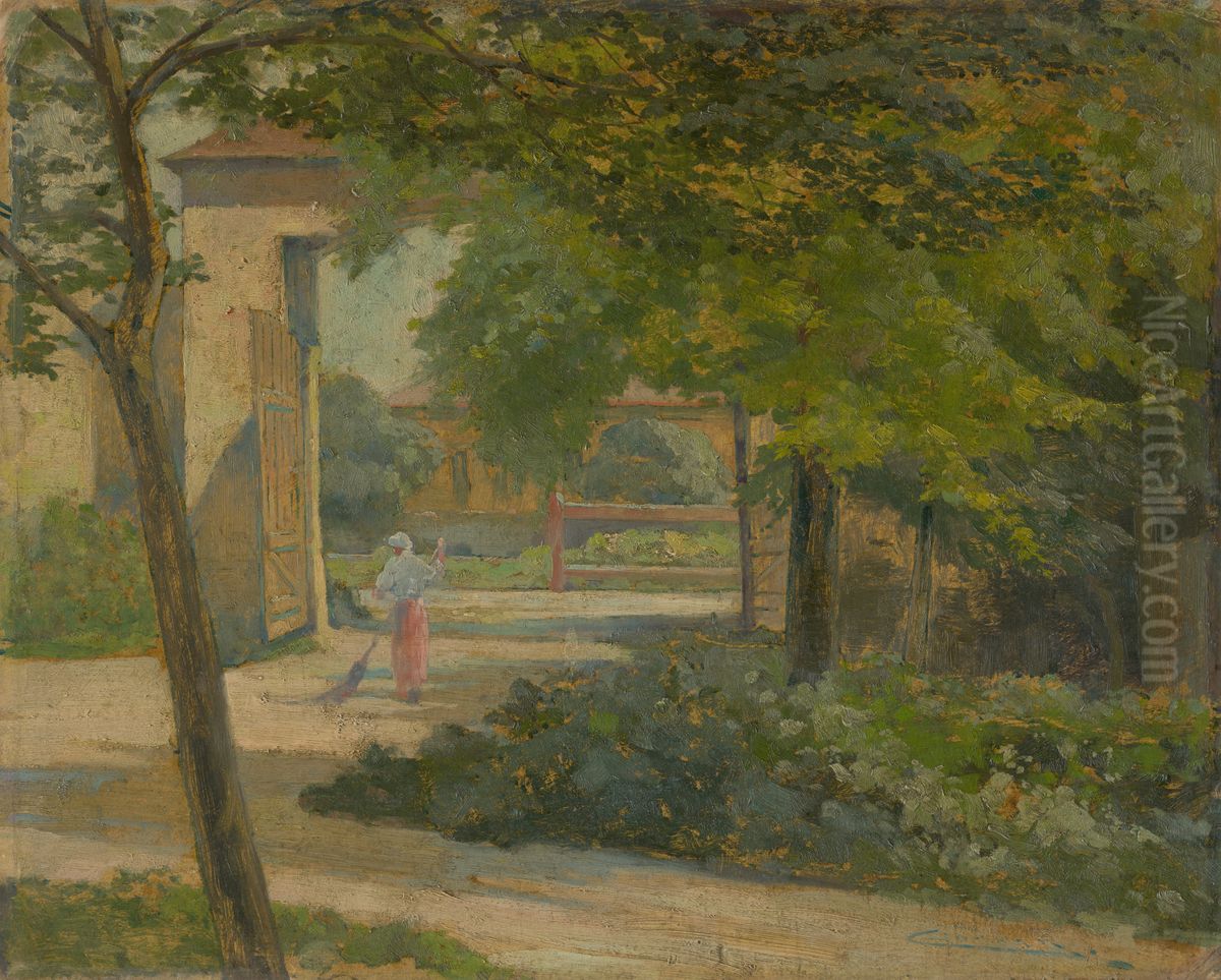 Mariasnky Dvor in Kosice Oil Painting by Lajos Csordak