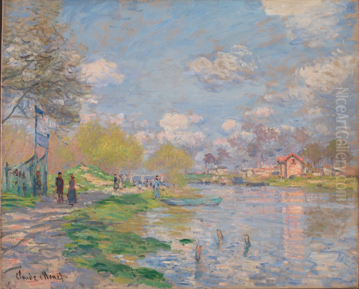 Spring by the Seine Oil Painting by Claude Oscar Monet