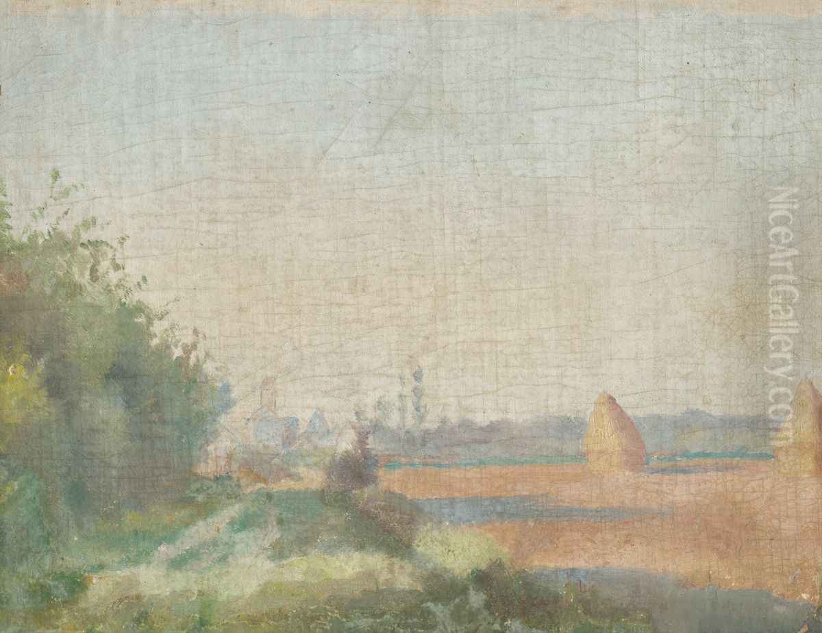 Study of Summer Landscape Oil Painting by Laszlo Mednyanszky