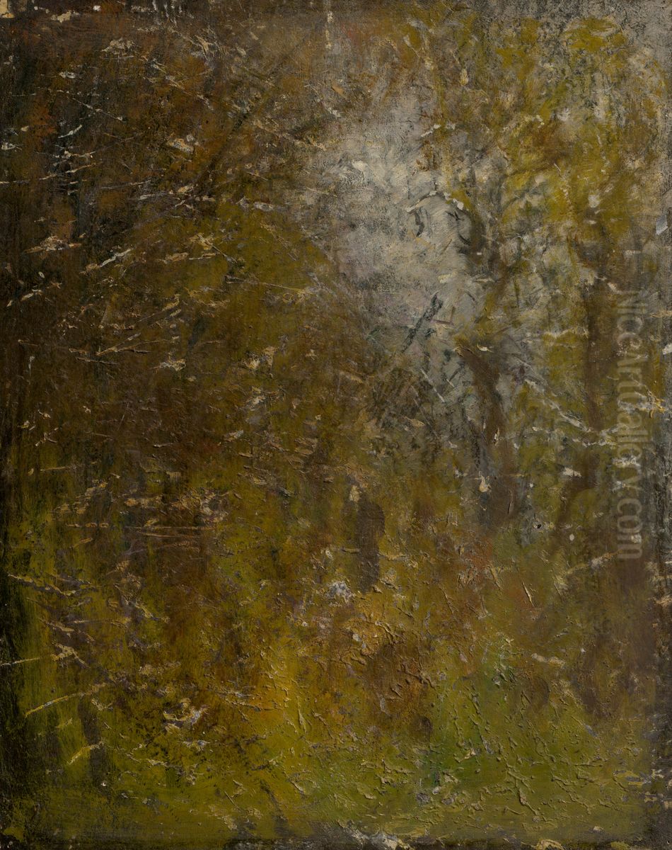 Figure in a Park Oil Painting by Laszlo Mednyanszky
