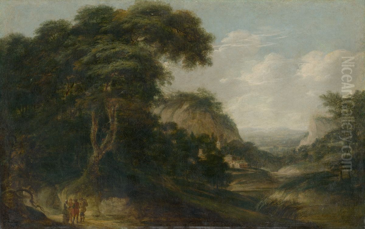 Landscape with Figural Staffage Oil Painting by Franz Joachim Beich