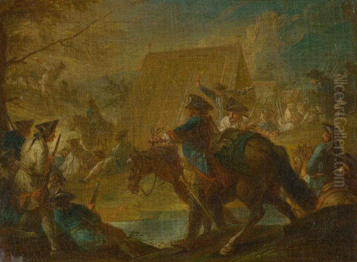Military Camp Oil Painting by Rugendas, Georg Philipp I