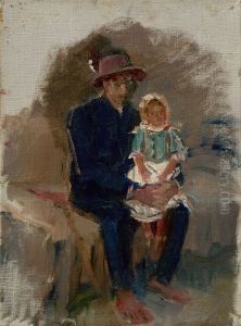 Seated Gypsy with a Girl on his Knees