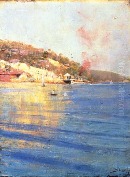 The Point Wharf, Mosman Bay Oil Painting by Arthur Streeton