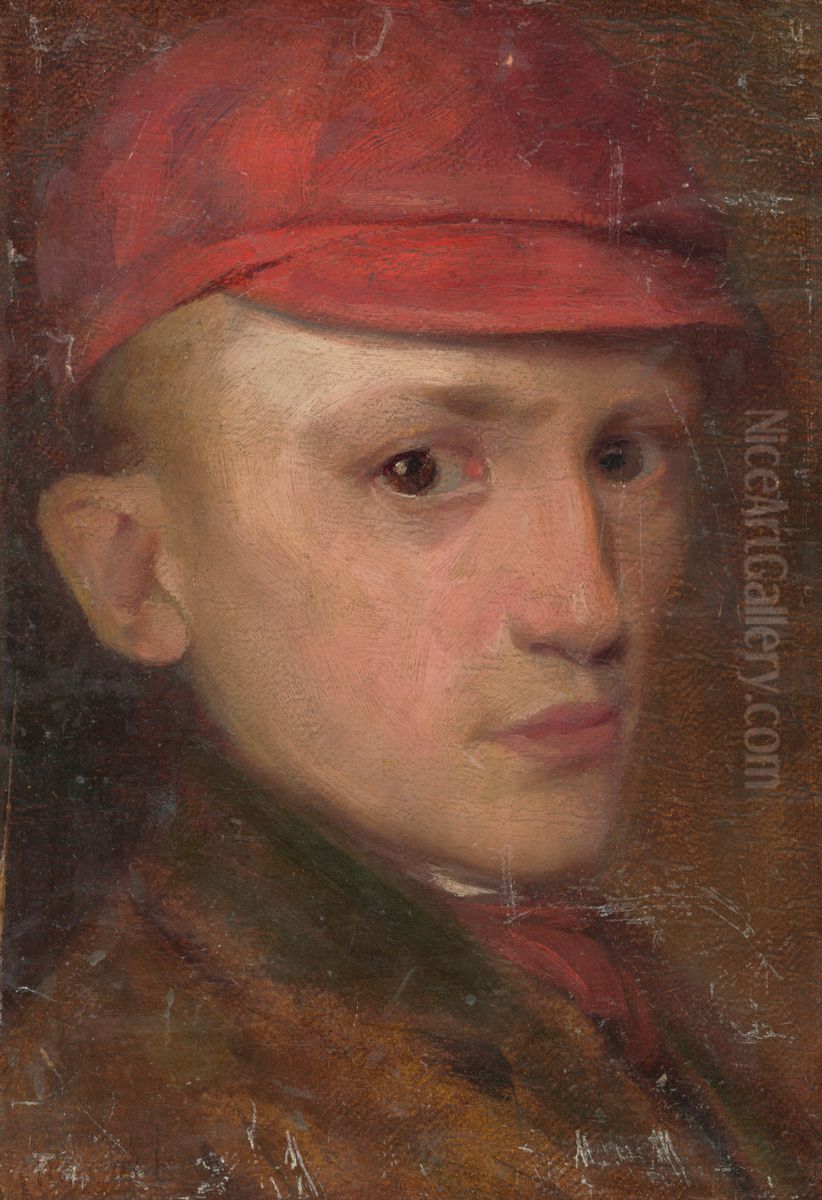 Studia chlapca Oil Painting by Ludovit Pitthordt