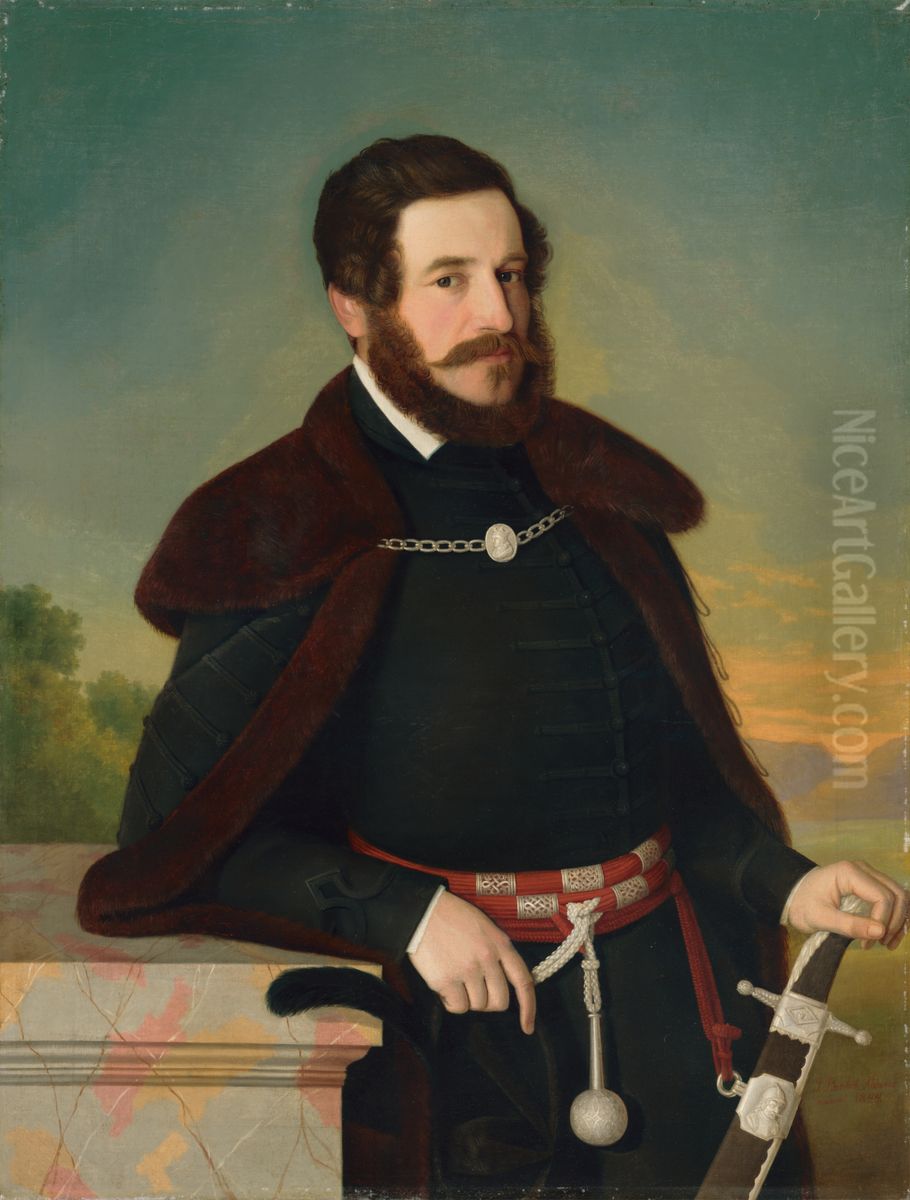 Portrait of E. Szmrecsanyi Oil Painting by Jozef Bozetech Klemens