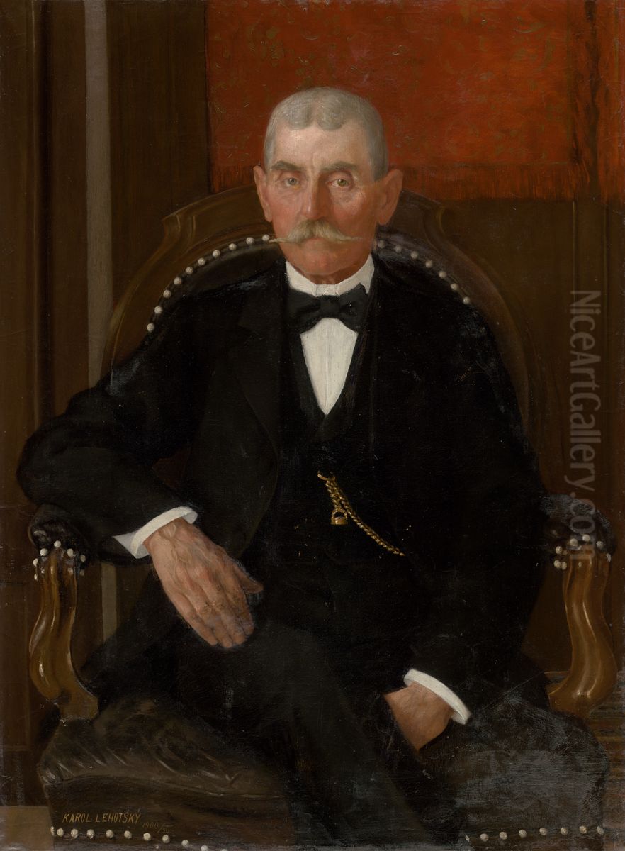 Portrait of Jan Danko Oil Painting by Karol Miloslav Lehotsky