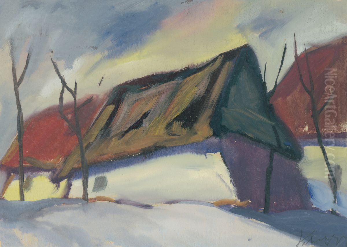 Dedinsky motiv Oil Painting by Zoltan Palugyay