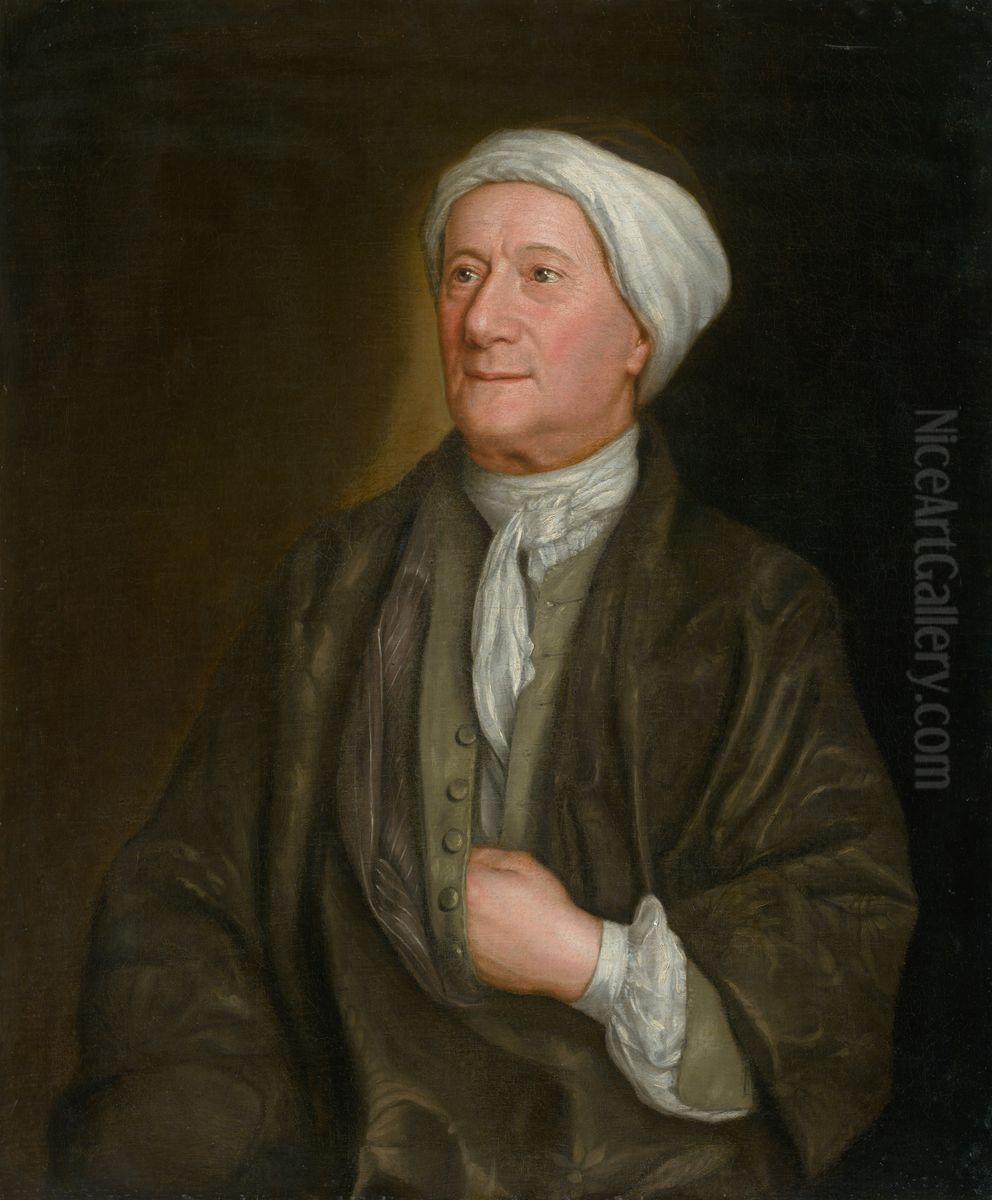 Portrait of a Man in a Dressing Gown Oil Painting by John Smibert