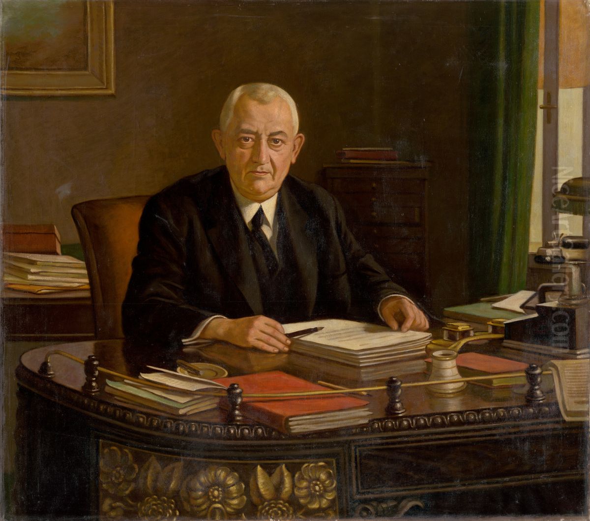 Portrait of Joseph Orszagh Oil Painting by Milan Thomka Mitrovsky