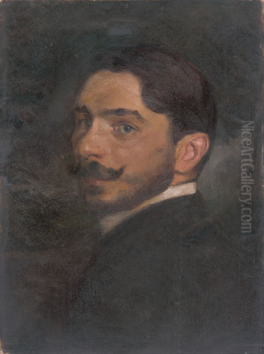 Autoportret Oil Painting by Milan Thomka Mitrovsky