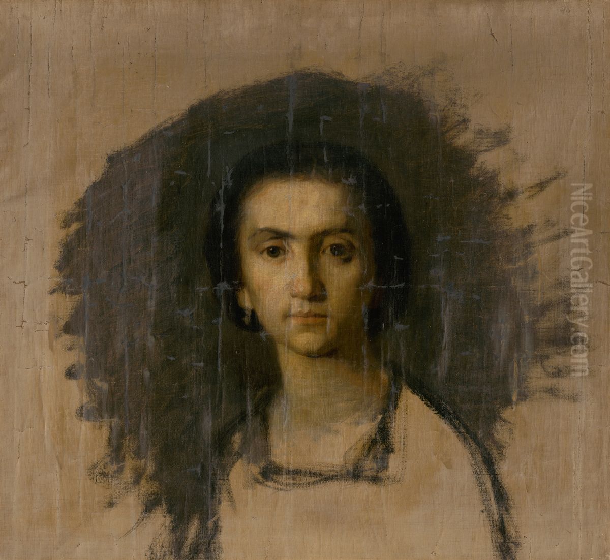 Head Study of a Woman Oil Painting by Leopold Horovitz