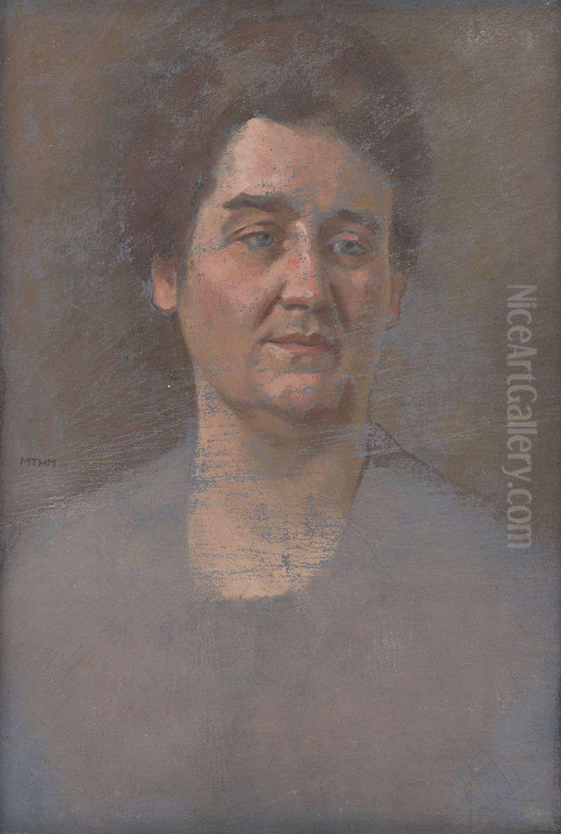 Podobizen M.Sulekovej Oil Painting by Milan Thomka Mitrovsky