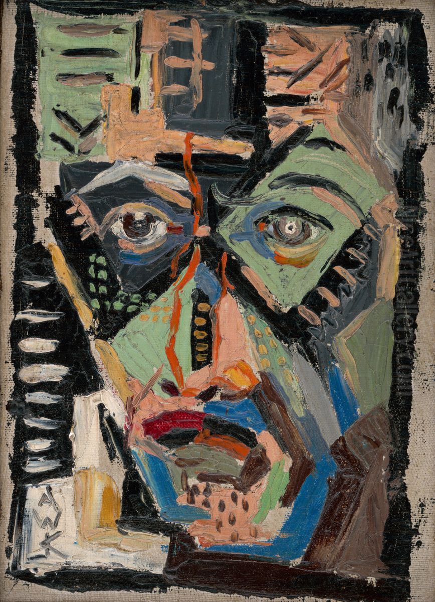 Tvar muza Oil Painting by Arnold Peter Weisz-Kubincan