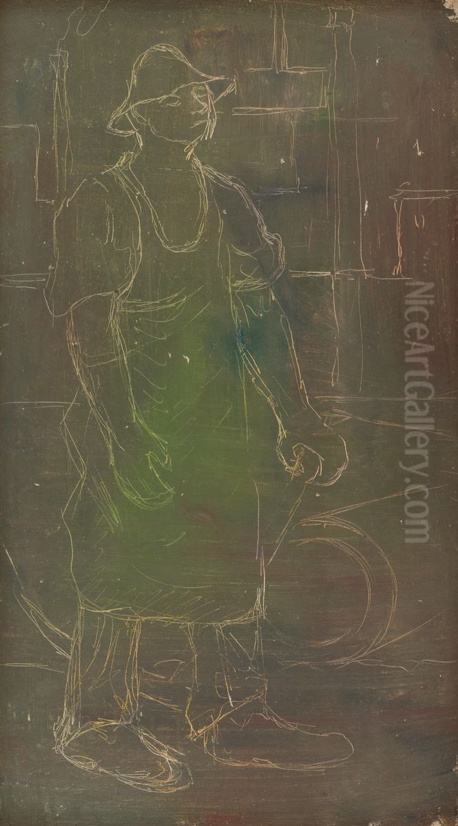 Hutnik Oil Painting by Arnold Peter Weisz-Kubincan