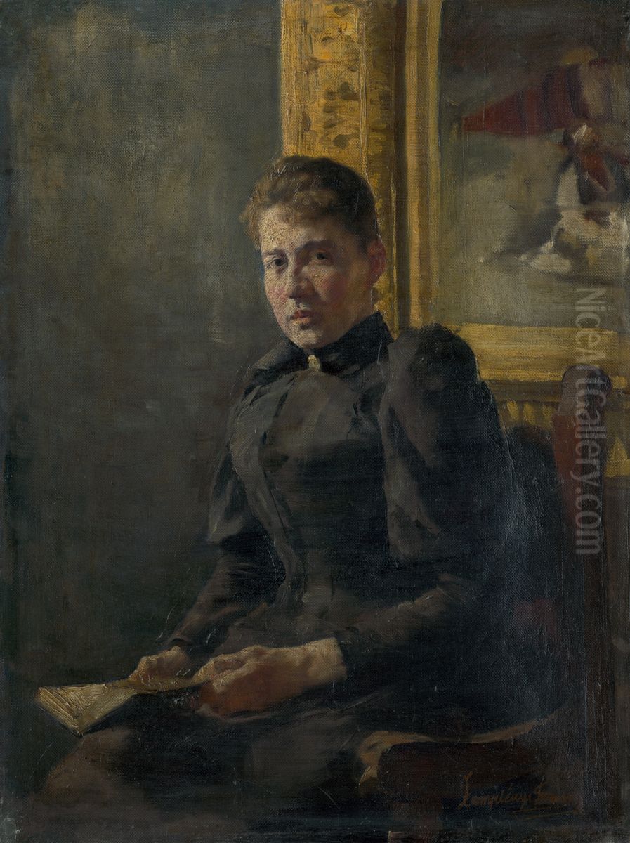 Portrait of a Lady Oil Painting by Tivadar Zemplenyi