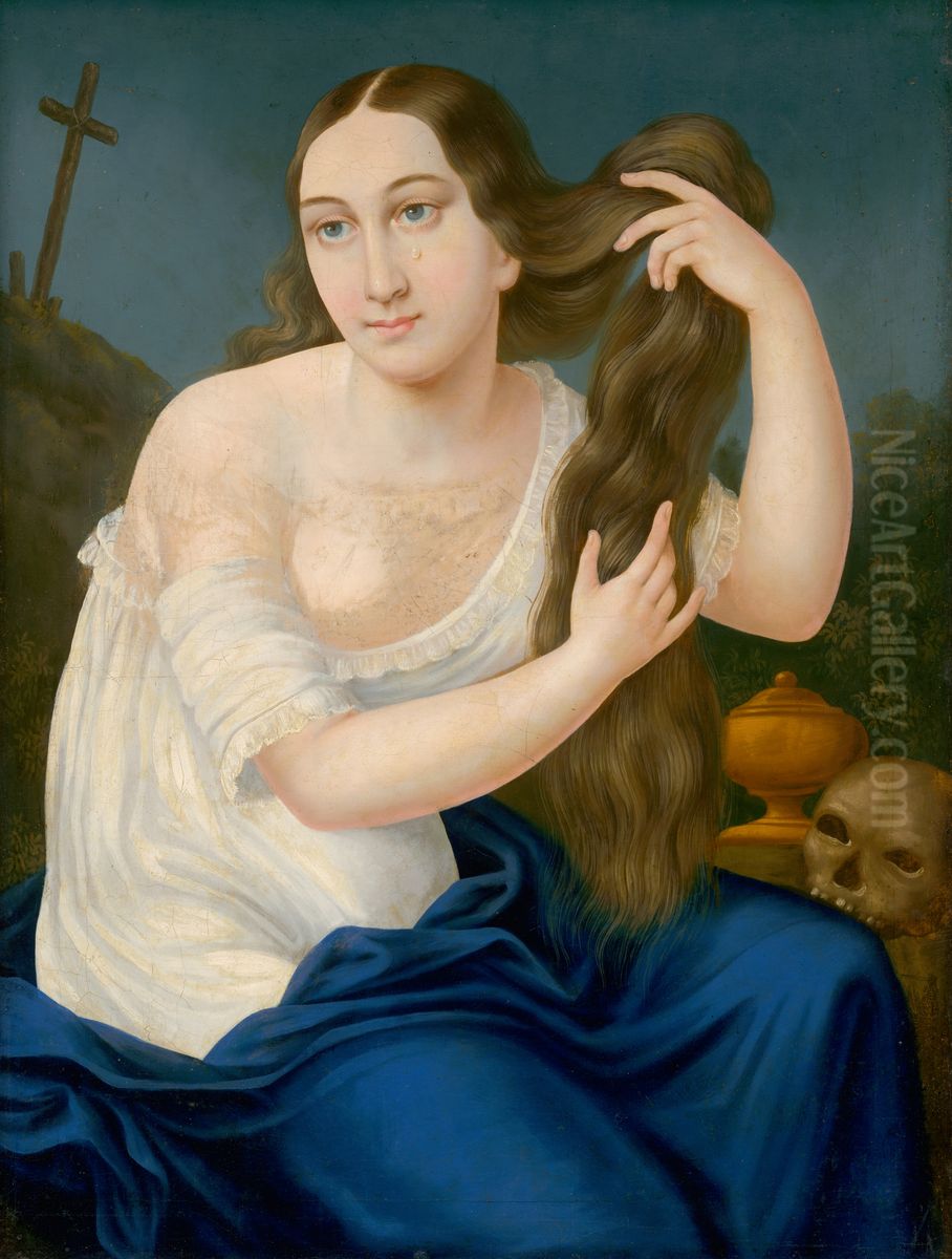 Mary Magdalene Oil Painting by Jozef Bozetech Klemens