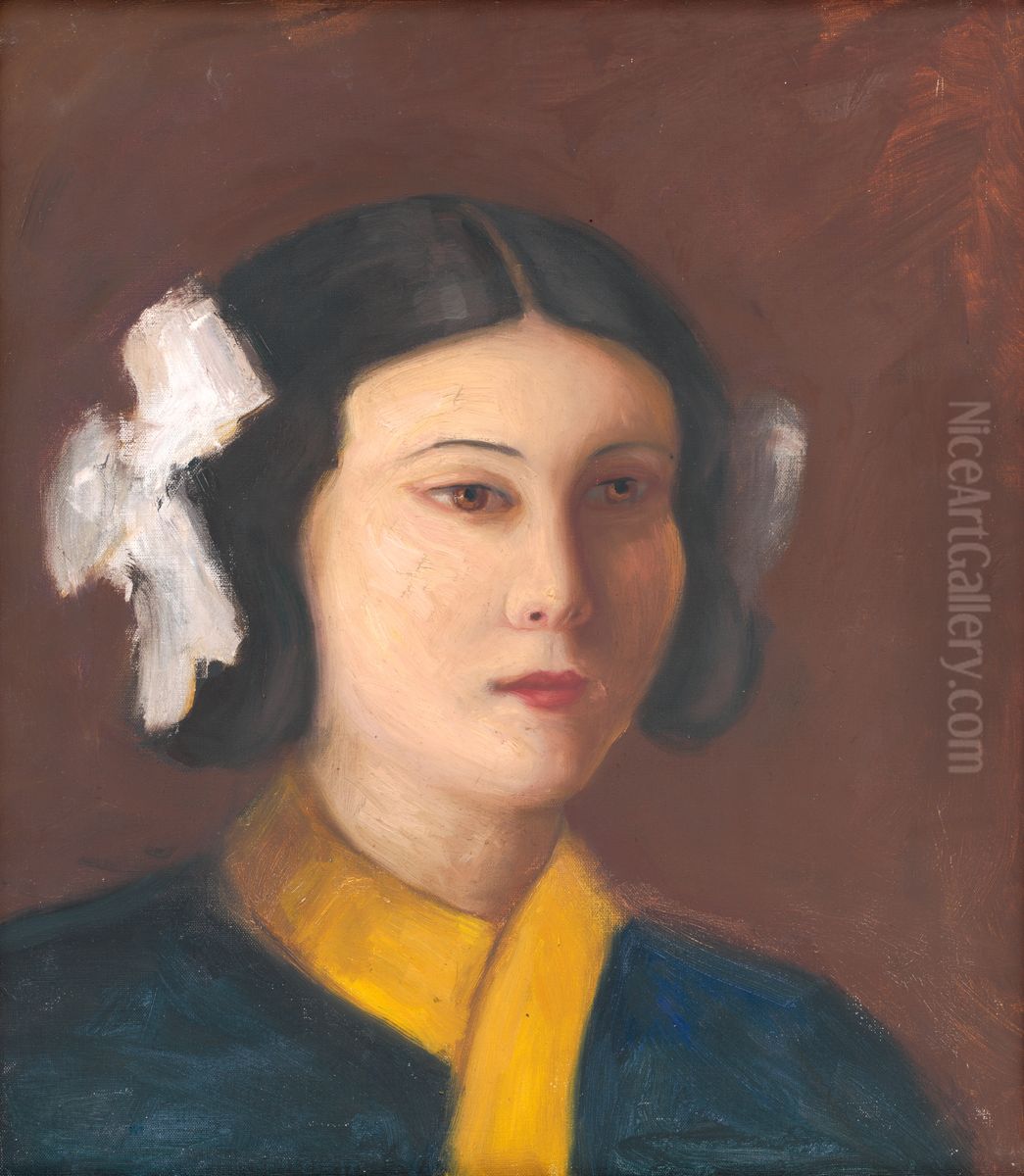 Portrait of Miss Vickova Oil Painting by Stefan Straka