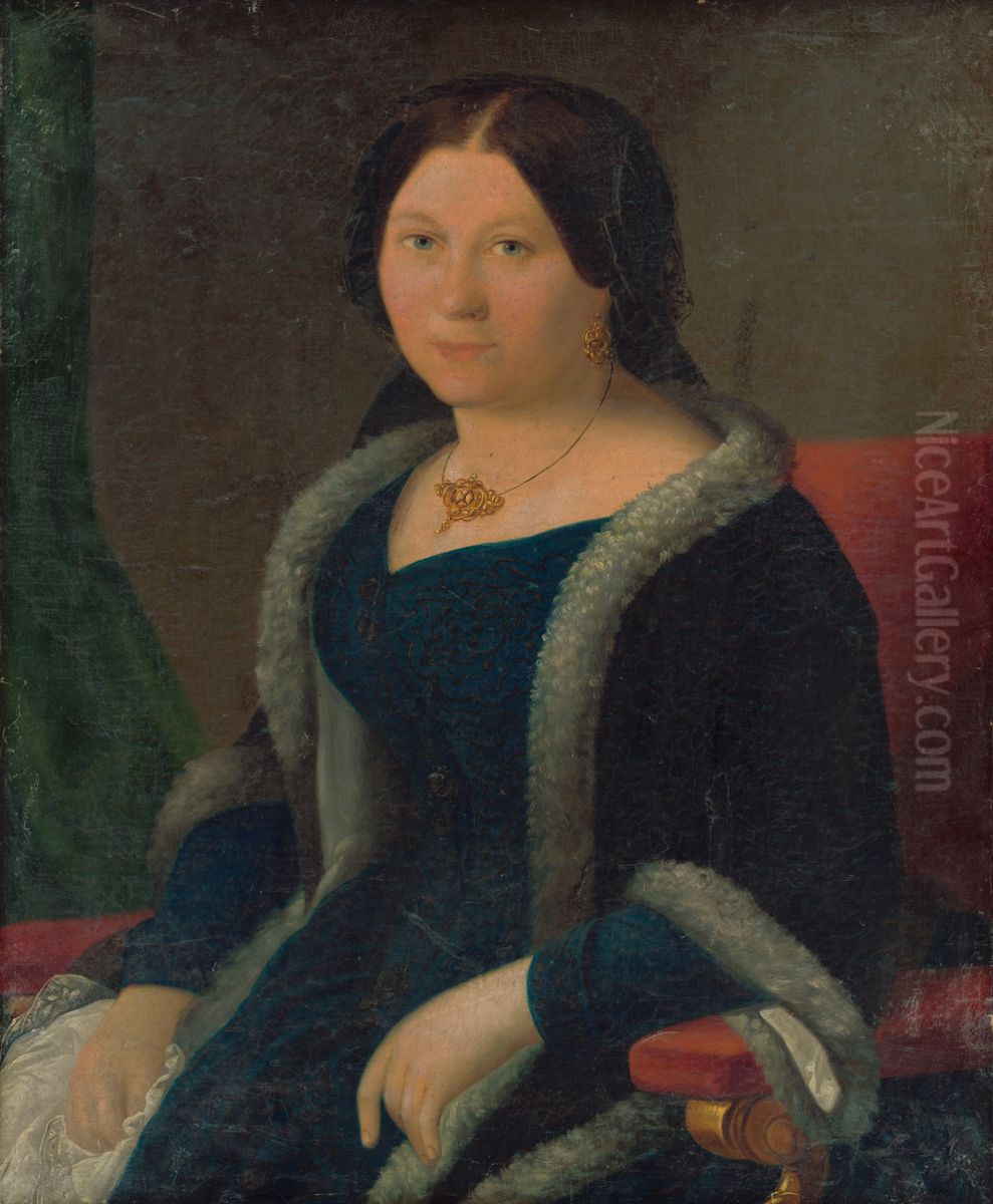 Portrait of a Young Woman Oil Painting by Miklos Barabas