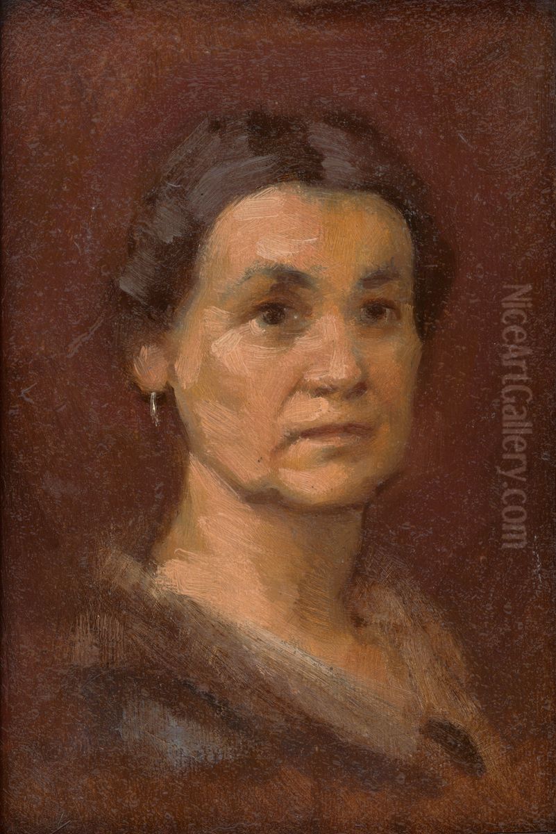 Podobizen pani Srobarovej Oil Painting by Milan Thomka Mitrovsky