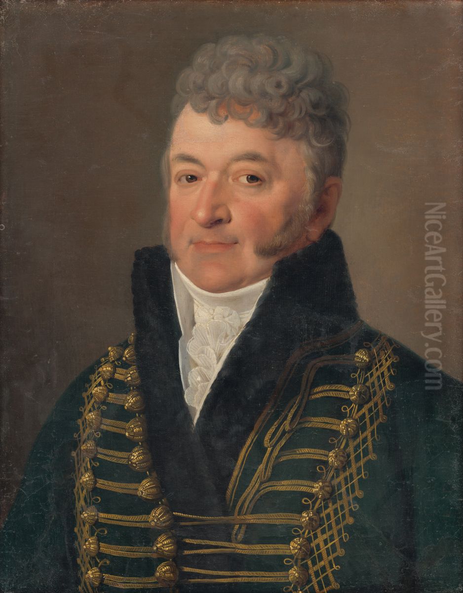 Portrait of a Man with a White Collar Oil Painting by Anton Einsle