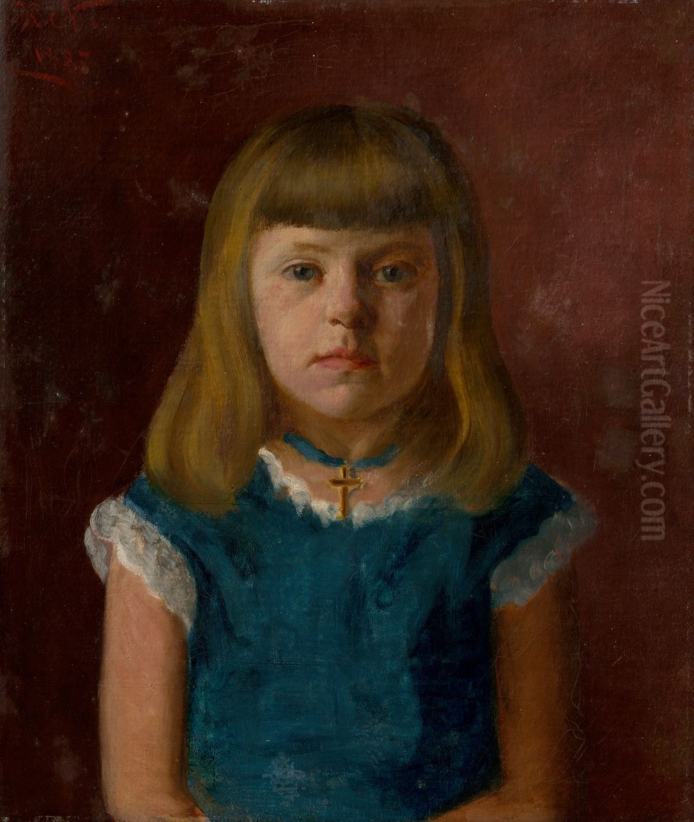 Portrait of a Girl Oil Painting by Nandor Katona
