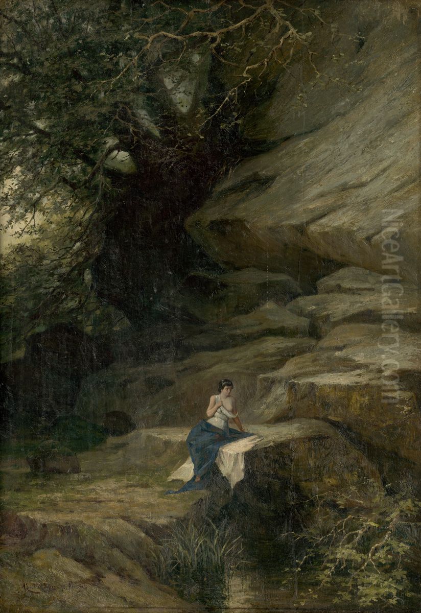 Pramen Oil Painting by Lajos Csordak
