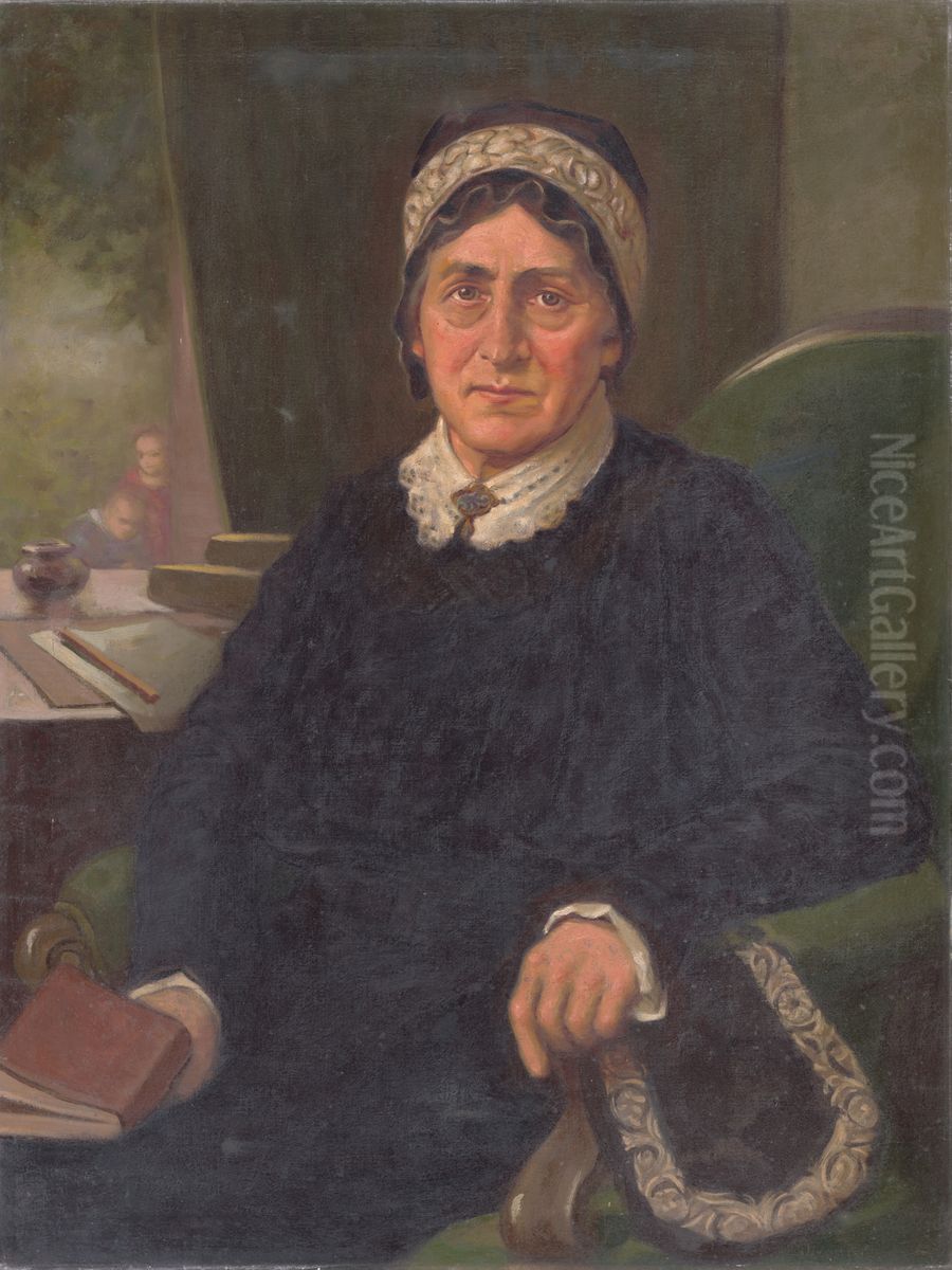 Portrait of E. M. Soltesova Oil Painting by Milan Thomka Mitrovsky