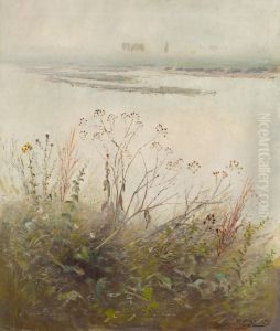 Shore of Flooded River in Blossom