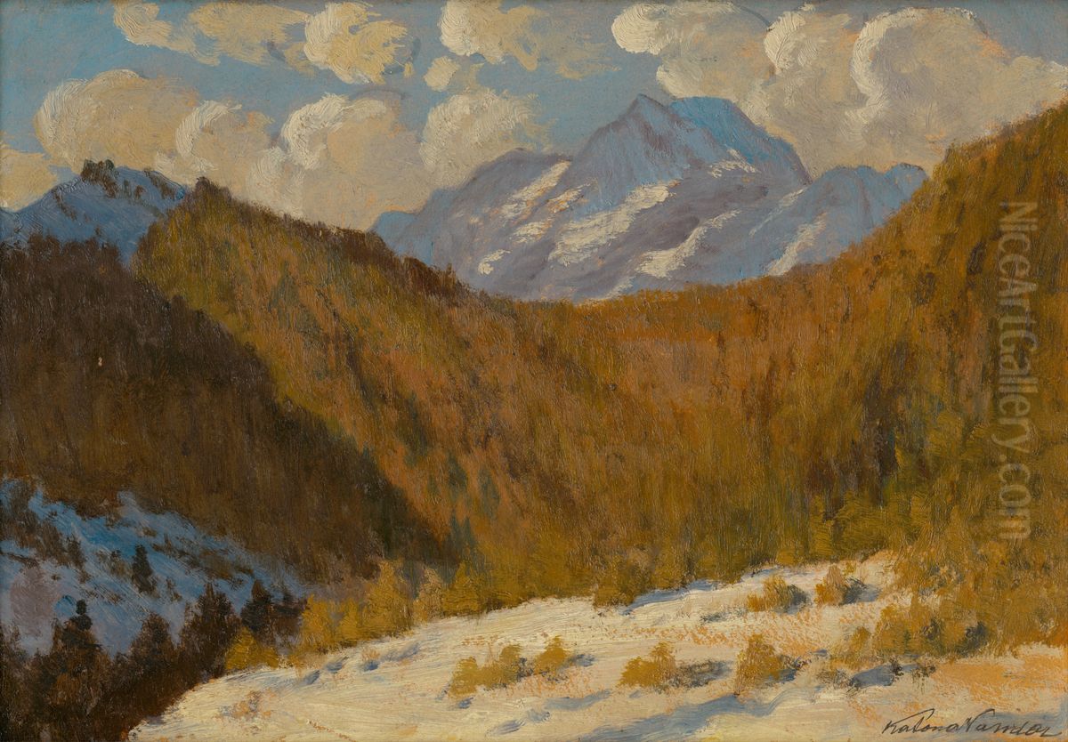 Early Spring in the Tatras Oil Painting by Nandor Katona