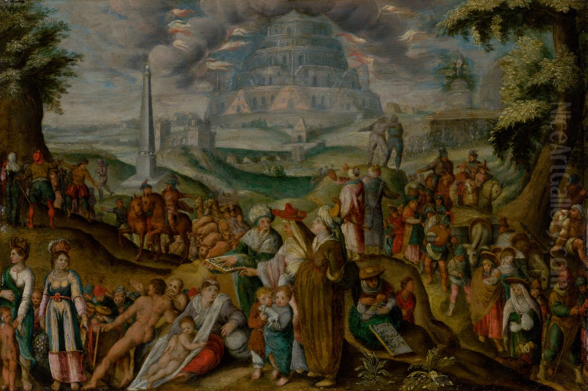 The Confusion of Tongues Oil Painting by Karel Van Mander
