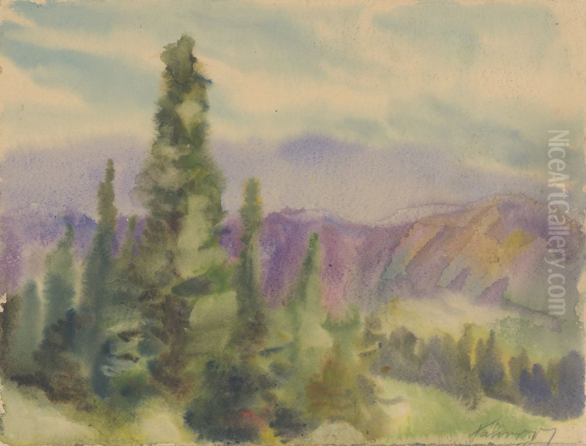 Motiv z liptovskych hor Oil Painting by Zoltan Palugyay