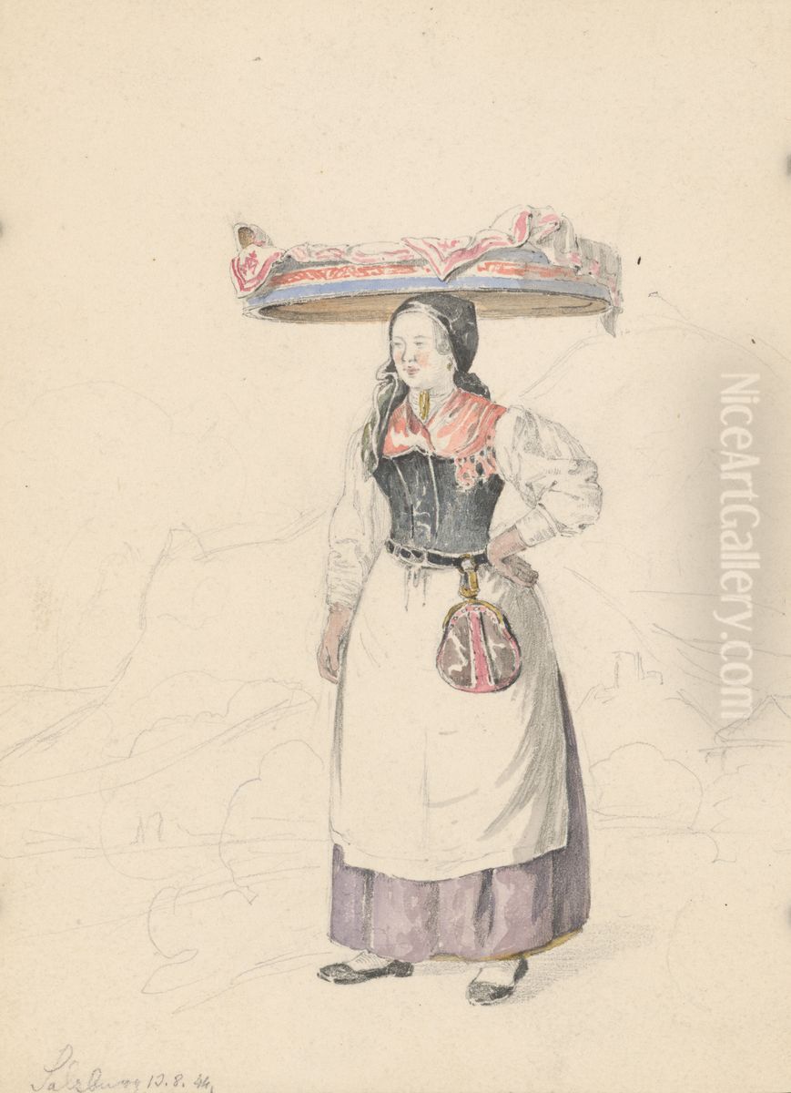 Zena zo Salzburgu Oil Painting by Karoly Lajos Libay