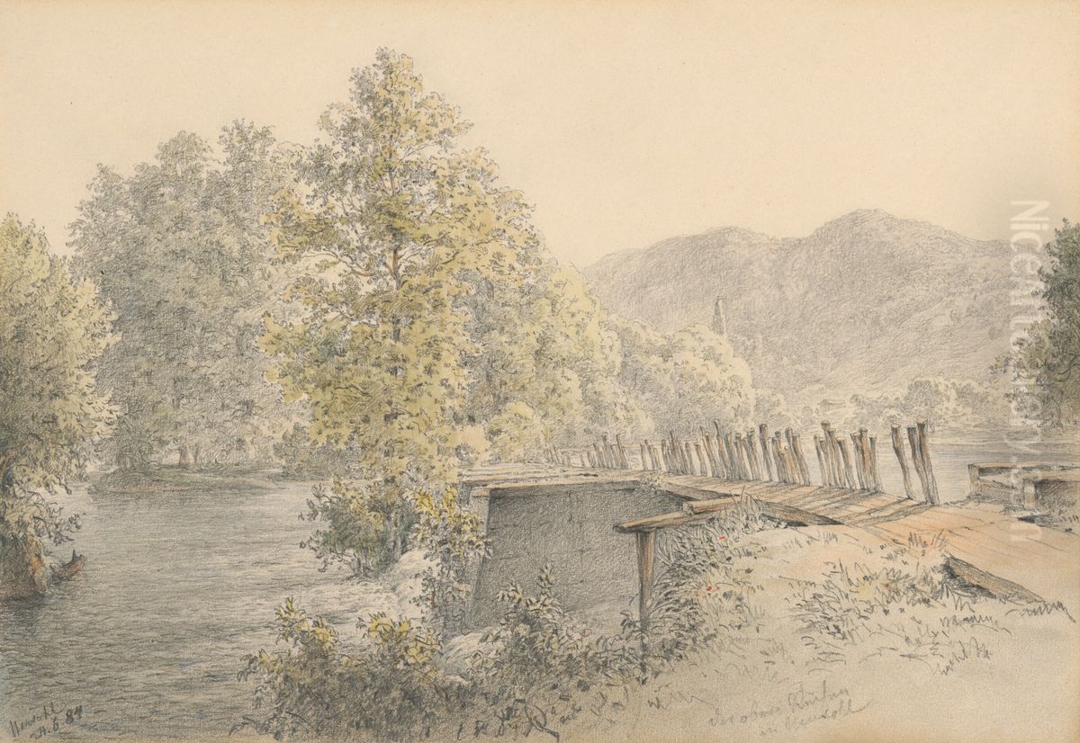 Hron pri Banskej Bystrici Oil Painting by Karoly Lajos Libay