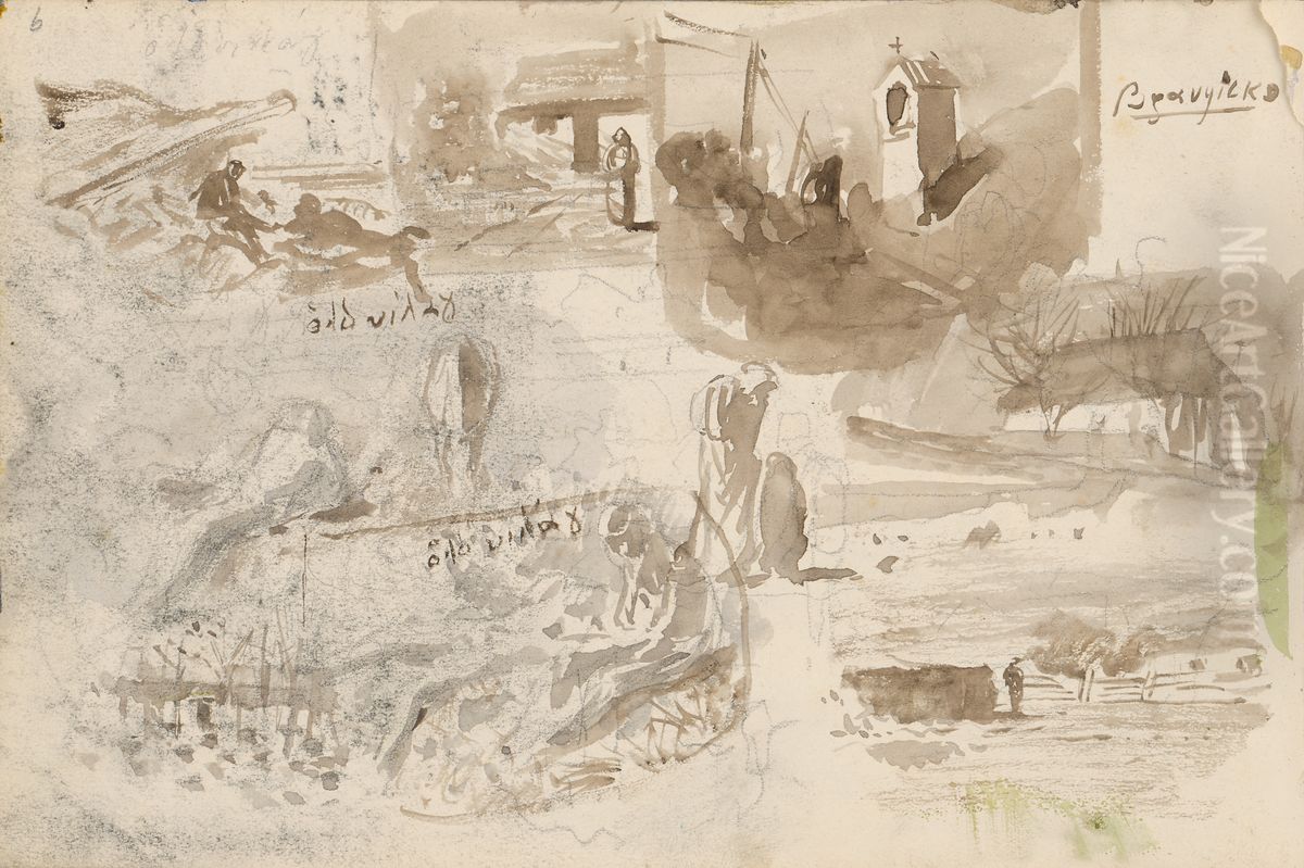 Drobne studie siestich roznych nametov Oil Painting by Laszlo Mednyanszky