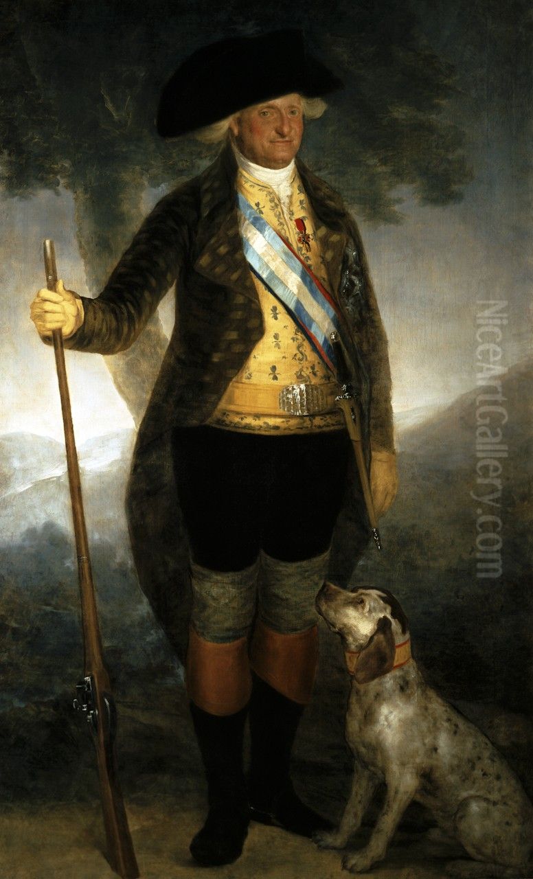 Carlos IV vestido de cazador Oil Painting by Francisco Goya Fuendetodos