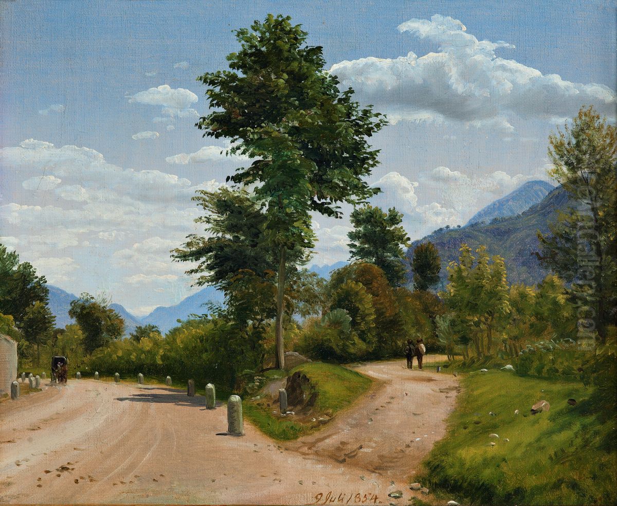 Landevej i Sabinerbjergene Oil Painting by P. C. Skovgaard