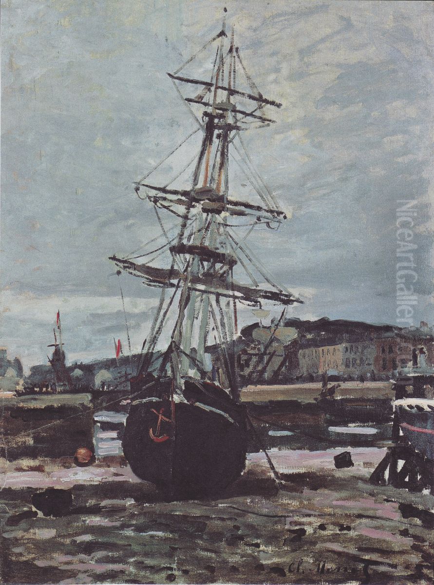 Gestrandetes Boot in Fecamp Oil Painting by Claude Oscar Monet
