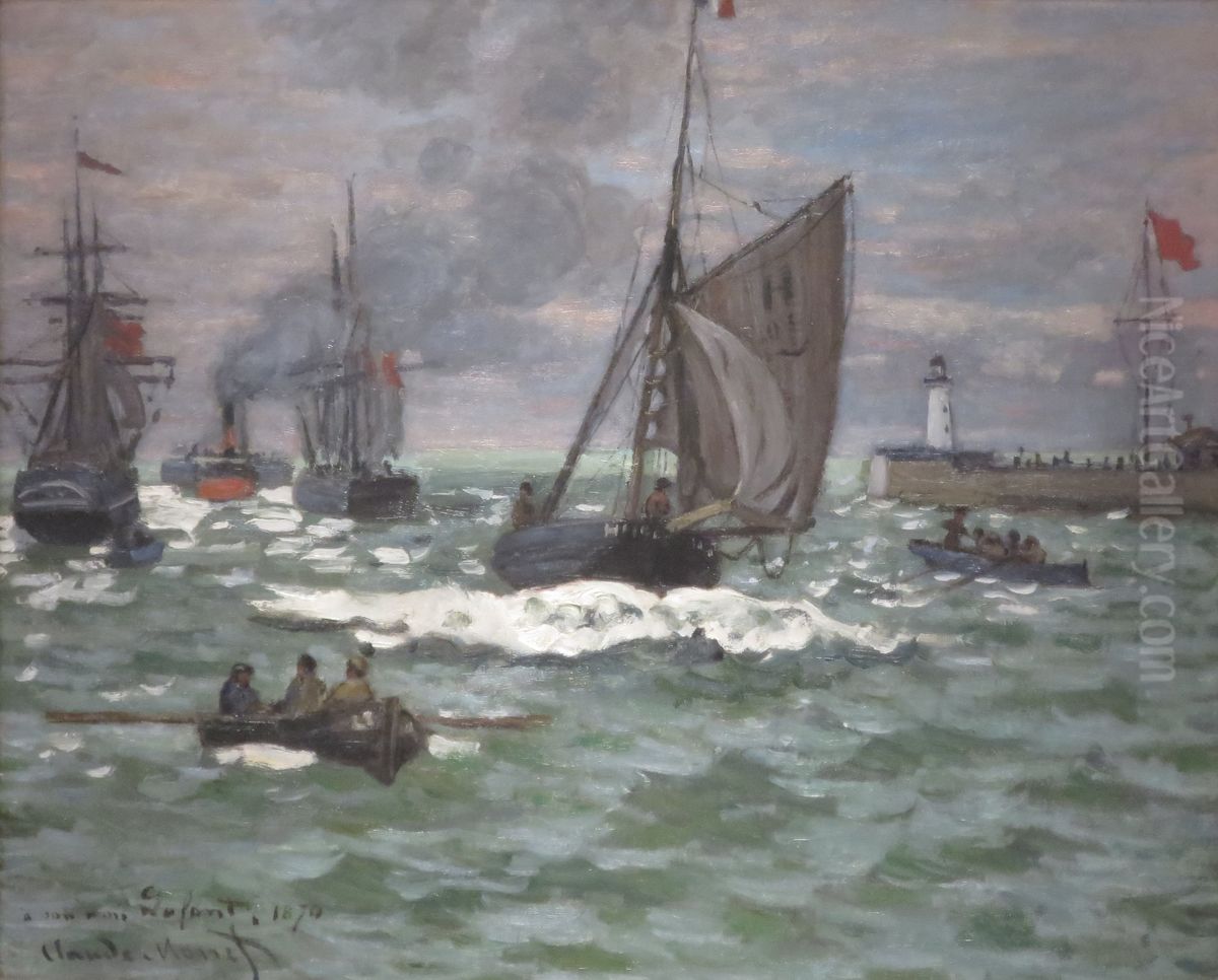 The Entrance to the Port of Le Havre Oil Painting by Claude Oscar Monet