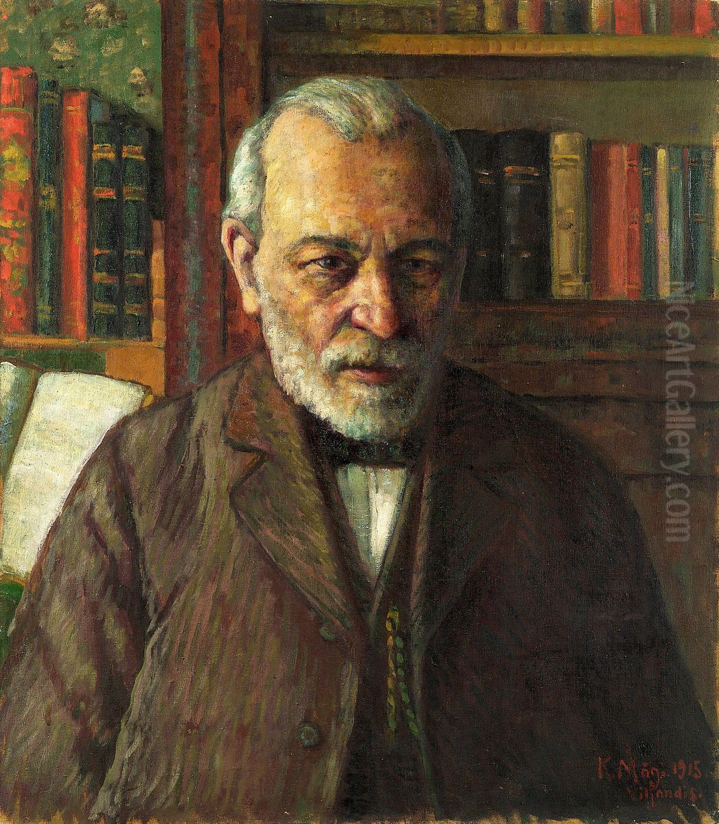 Magi, Konrad. Luuletaja Friedrich Kuhlbarsi portree. 1915. Oli, louend. 66x57,8. Oil Painting by Konrad Magi