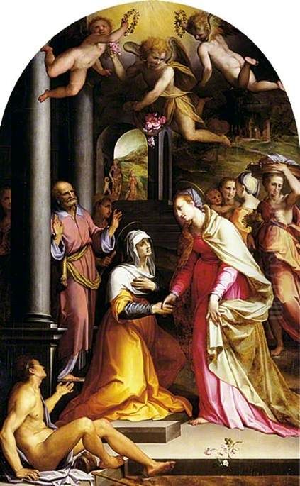 The Visitation Oil Painting by Maso da San Friano