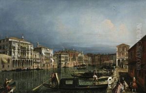 The Grand Canal, Venice, above the Rialto Bridge