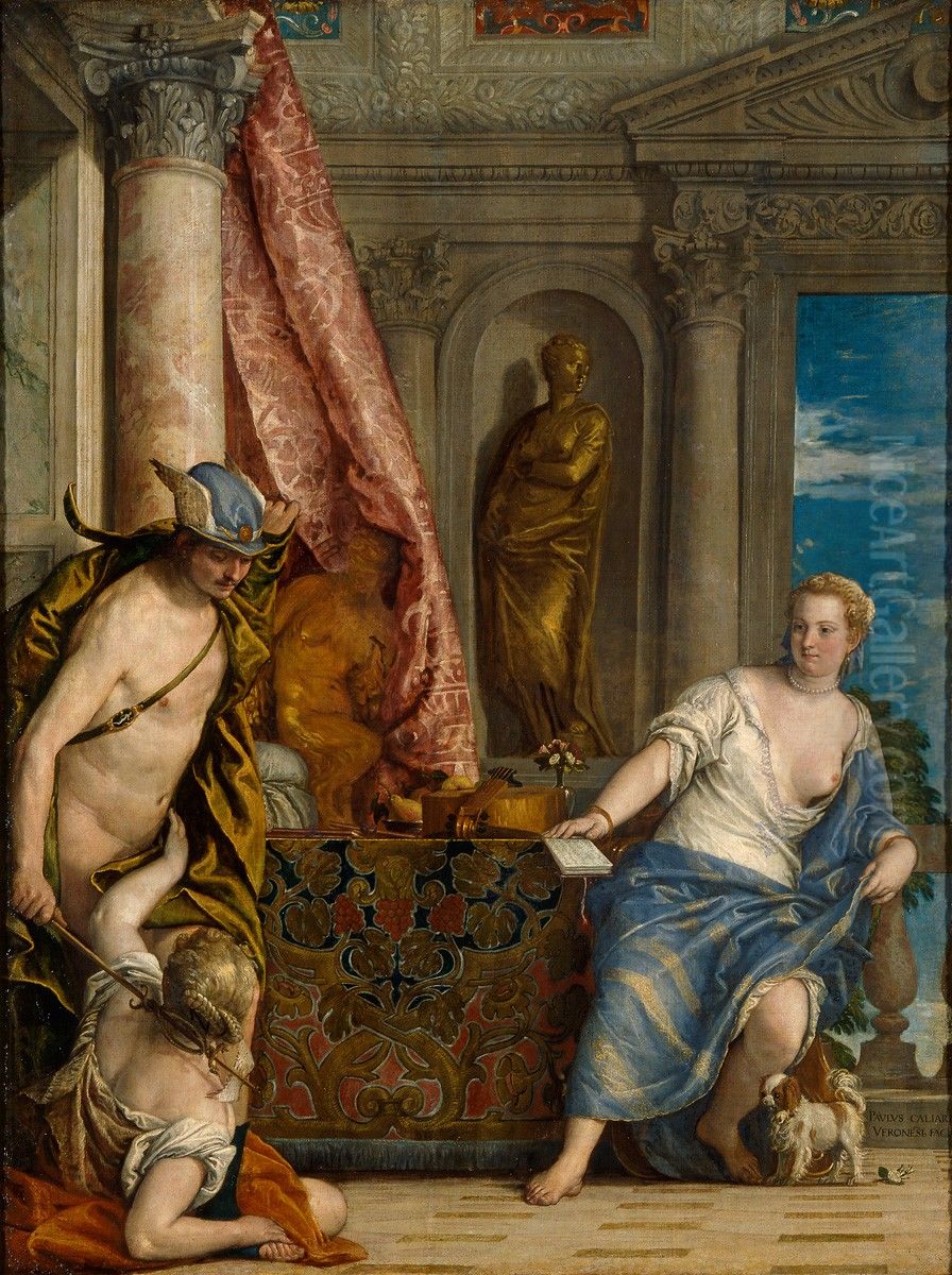 Hermes, Herse and Aglauros Oil Painting by Paolo Veronese (Caliari)