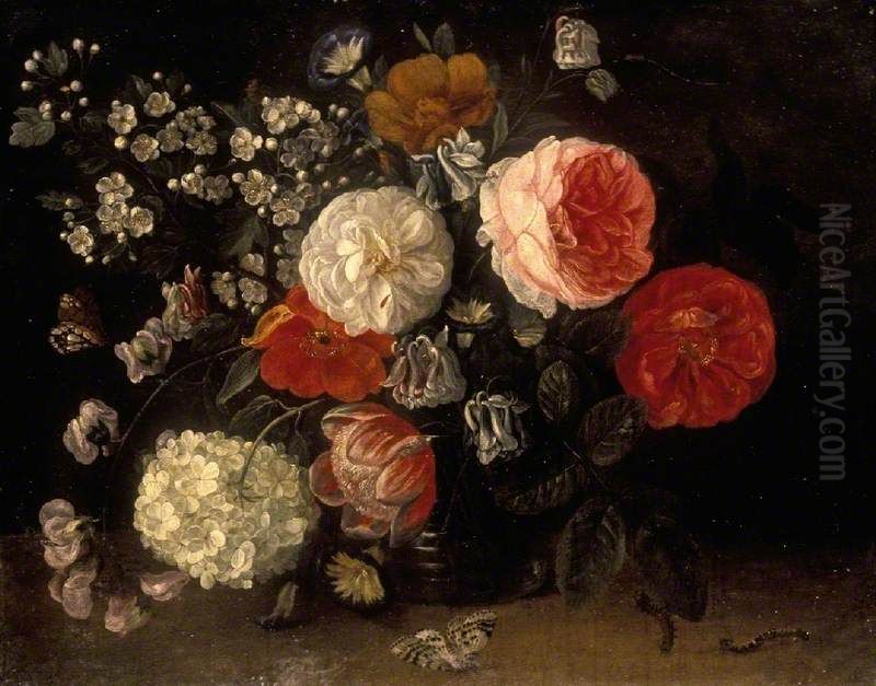 A vase of flowers Oil Painting by Jan van Kessel the Elder