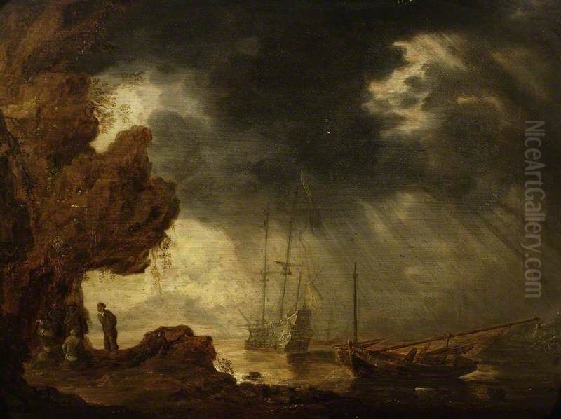 Sea Piece with Figures Oil Painting by Bonaventura Peeters the Elder