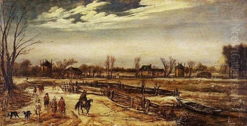 Winter landscape Oil Painting by Esaias Van De Velde