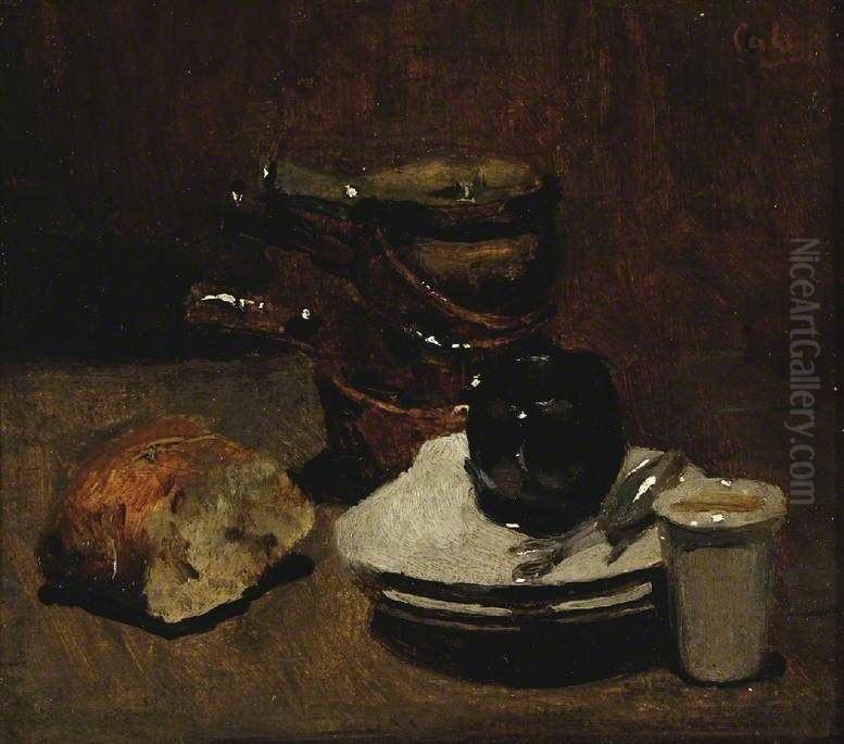 Still Life Oil Painting by Adolphe-Felix Cals
